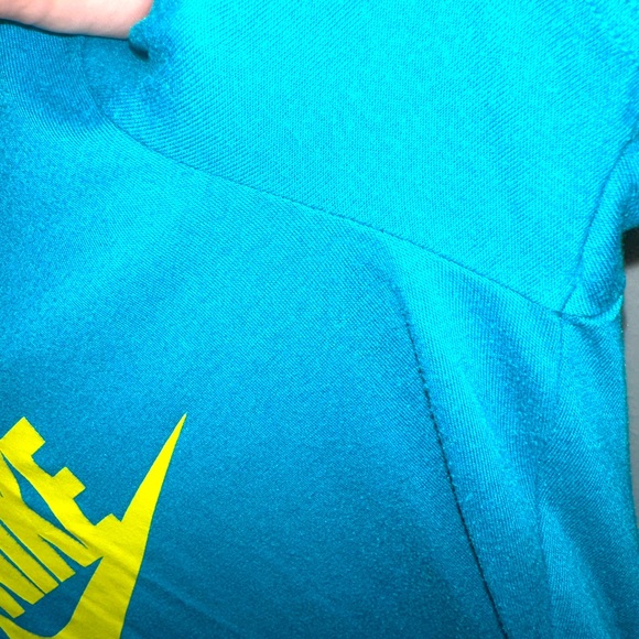 Nike blue and yellow women’s athletic tee shirt, slim fit, size small - Picture 3 of 4